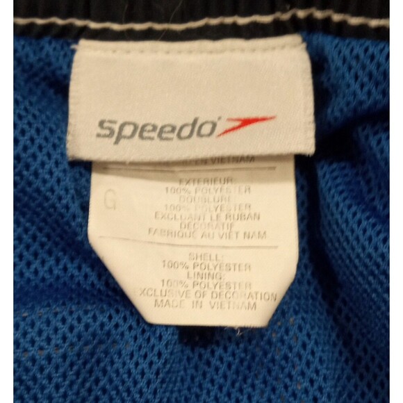 Speedo Men's Sz Large Blue Cargo Pocket Mesh Lined Swim Trunks Drawstring EUC - Picture 4 of 4